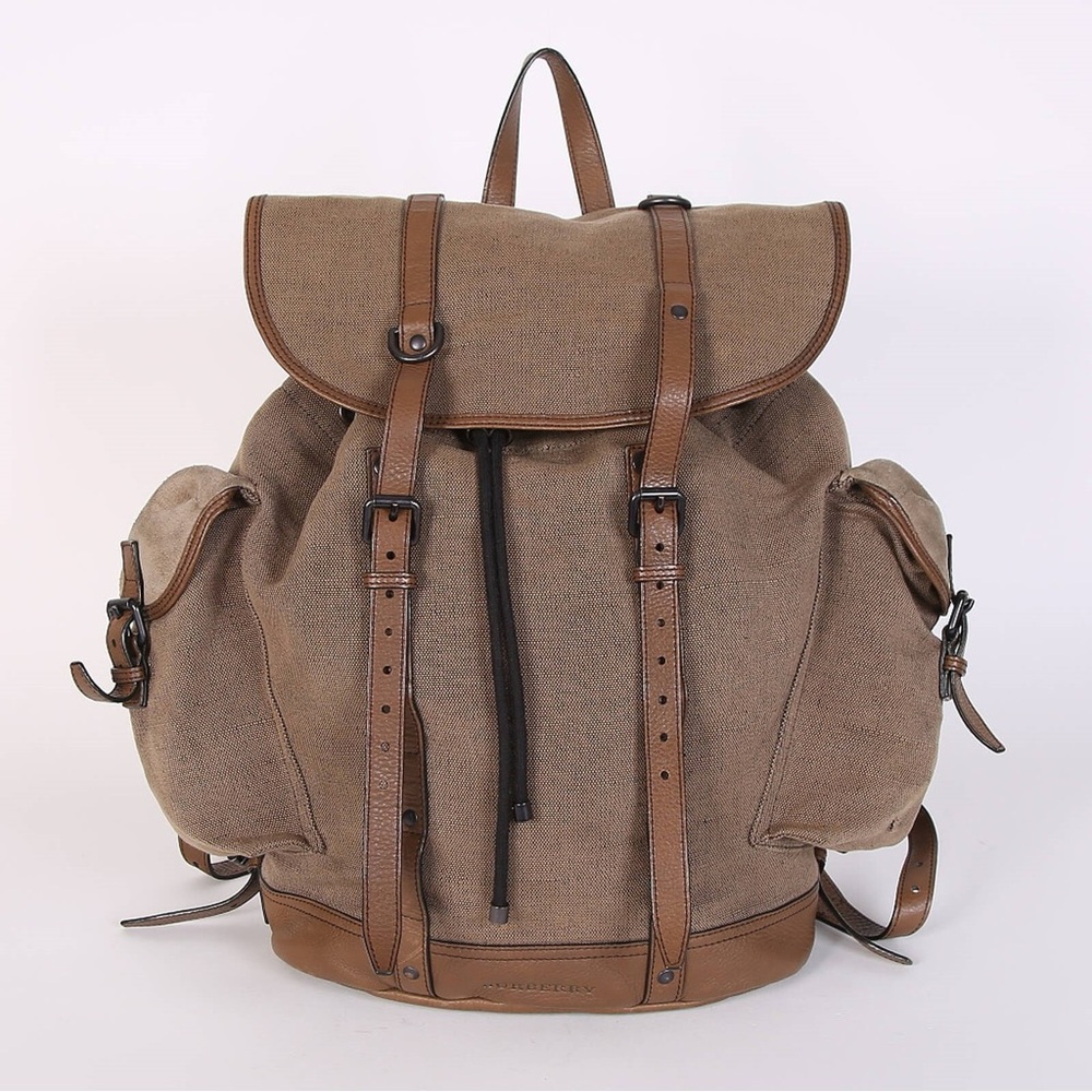 Burberry -Classic Brown Canvas Backpack - Picture 2 of 16